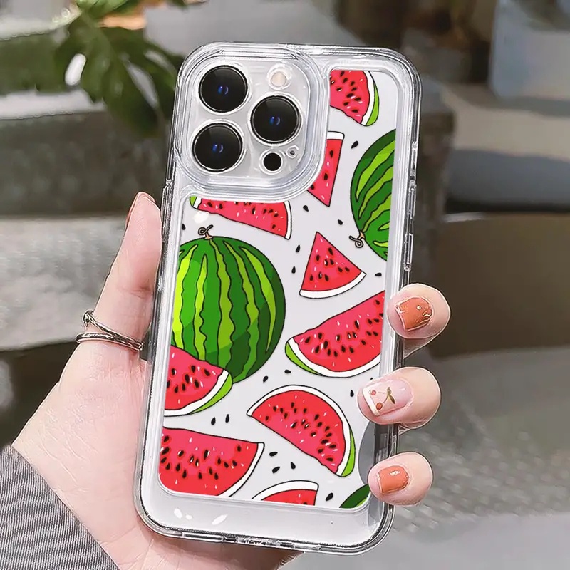 Ốp Điện Thoại TPU Mềm Trong Suốt Chống Sốc Họa Tiết Dưa Hấu Cho IPhone 11 14 13 12 Pro Max XS X XR 7 + 8 6 6S Plus Sự Bảo Vệ