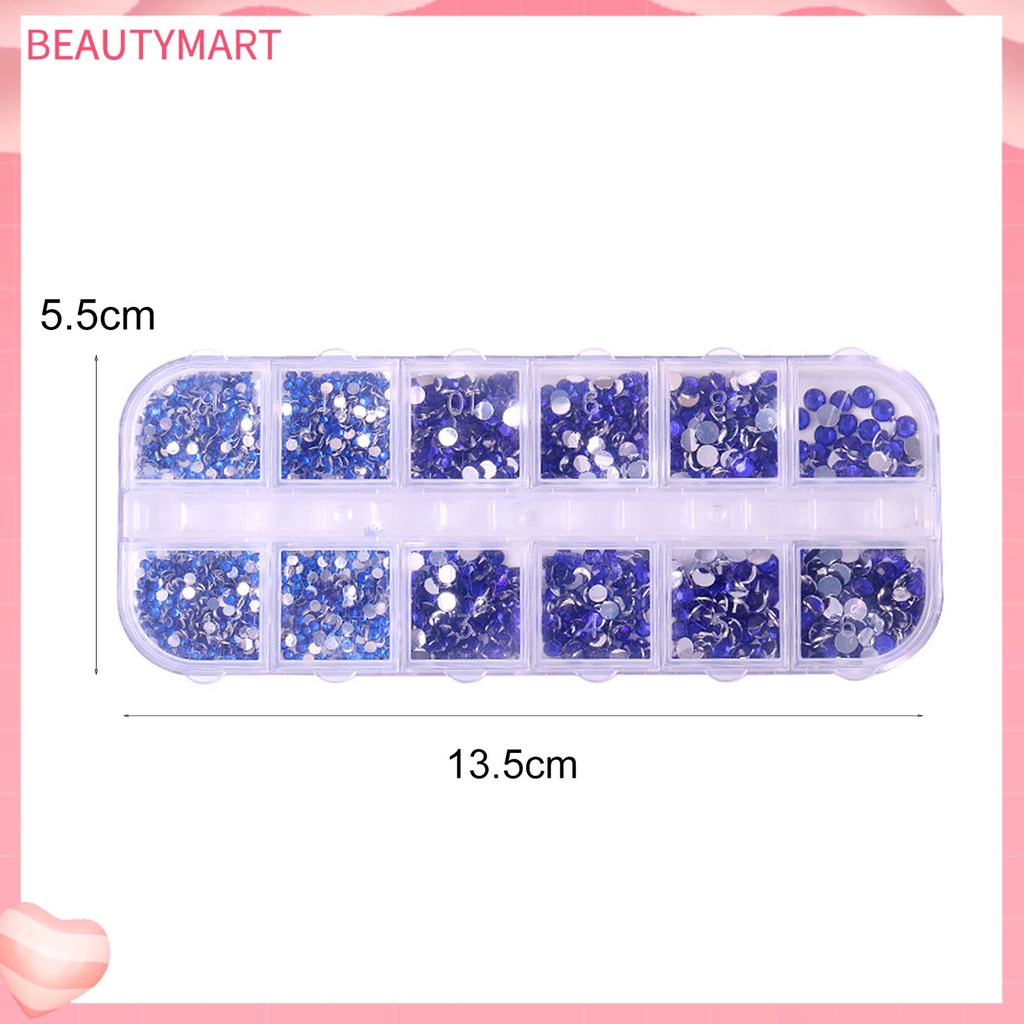 1 Hộp Phụ Kiện Trang Trí Móng Tay Nghệ Thuật Tạo Hiệu Ứng 3D Nhiều Kích Cỡ Lấp Lánh DIY