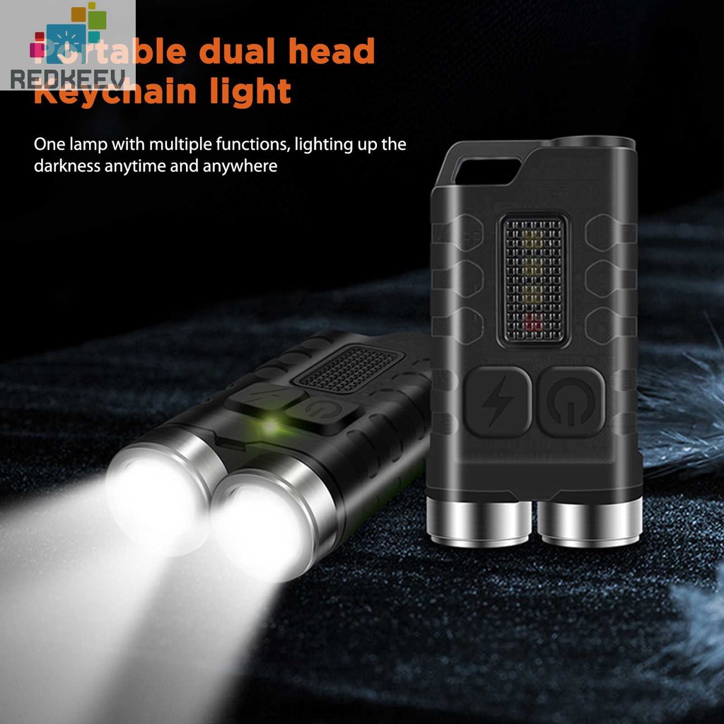 Móc Khóa Đèn Pin Mini EDC 900LM Kèm Cáp USB Type-C