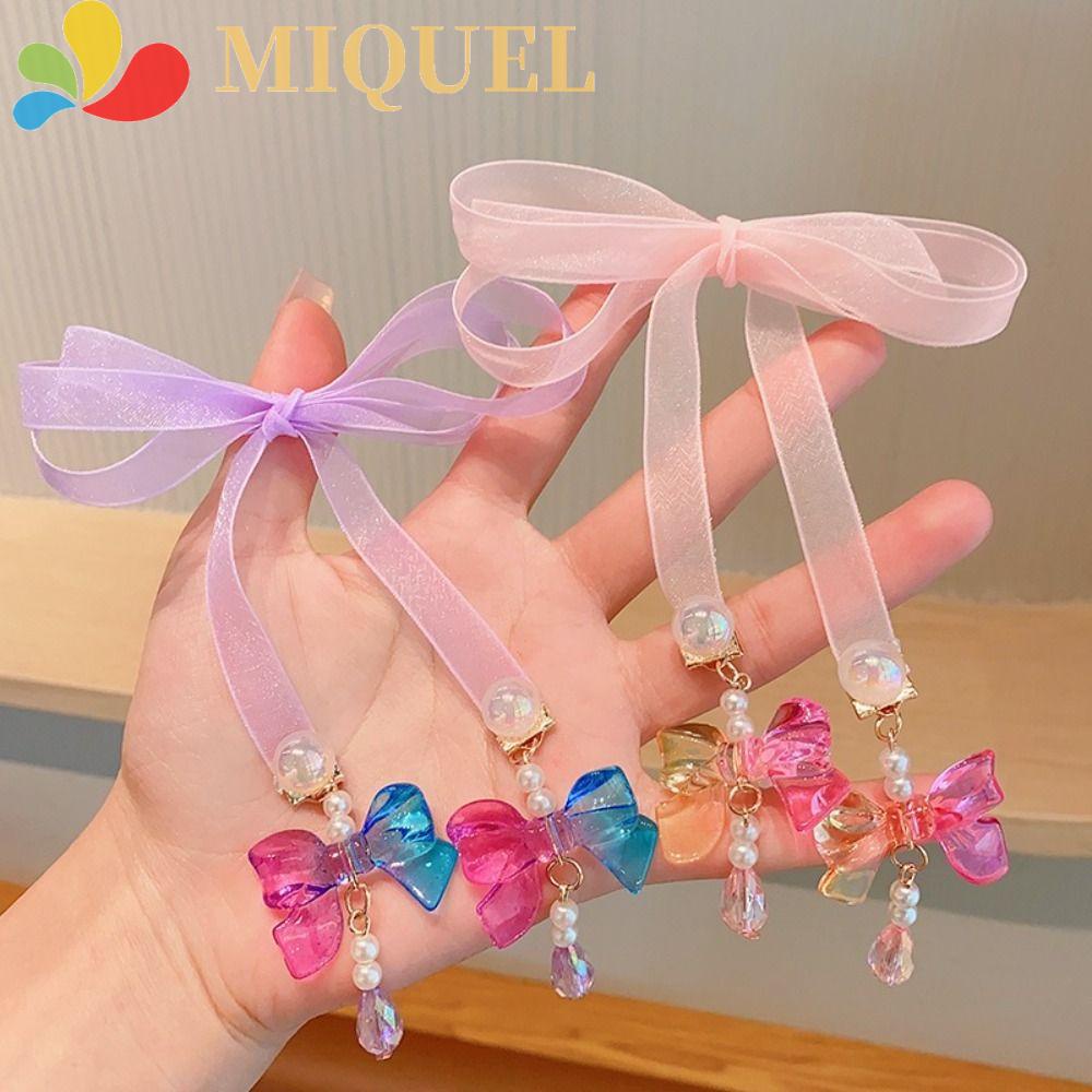 Trâm Cài Tóc Ruy Băng Dài Đính Nơ Tua Rua Kiểu Hán Phục Cổ Điển Cho Bé