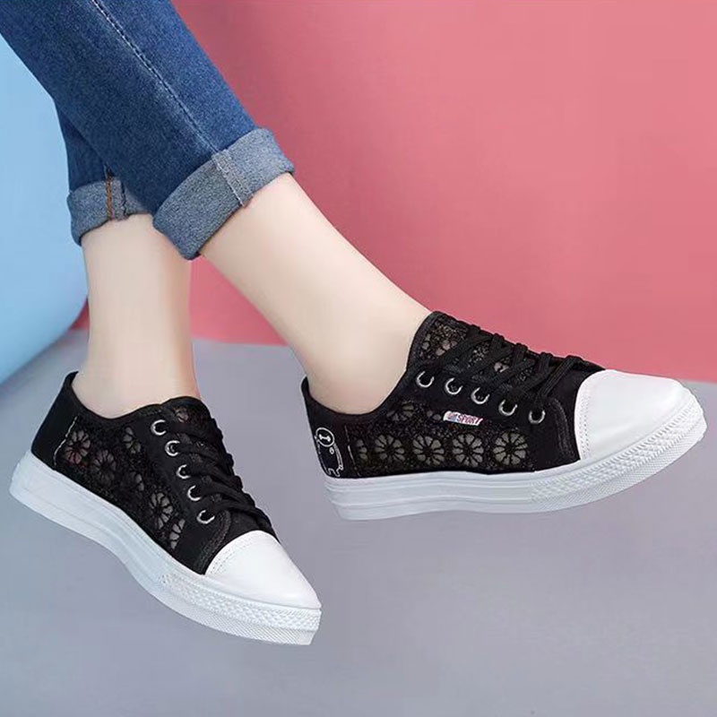 GUDETU  Giày Thể Thao Vải Canvas Thoáng Khí Thời Trang Phong Cách Cho Nữ