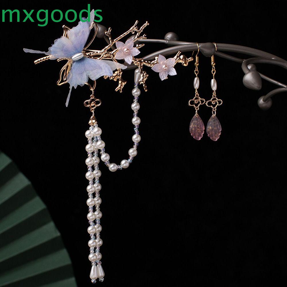 Trâm Cài Tóc Hình Bướm Phối Tua Rua Phong Cách Hán Phục Trung Hoa Ngọt Ngào Thời Trang