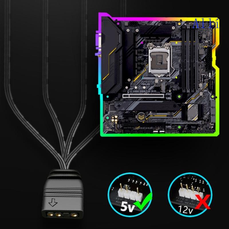 Cáp Chia Cổng ARGB 5V 3Pin 33cm 1 Sang 4 RGB Cho Máy Tính