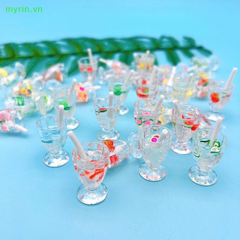 Set 2 Ly Kem / Trái Cây Mini Tỉ Lệ 1: 6 Dùng Để Trang Trí Nhà Búp Bê