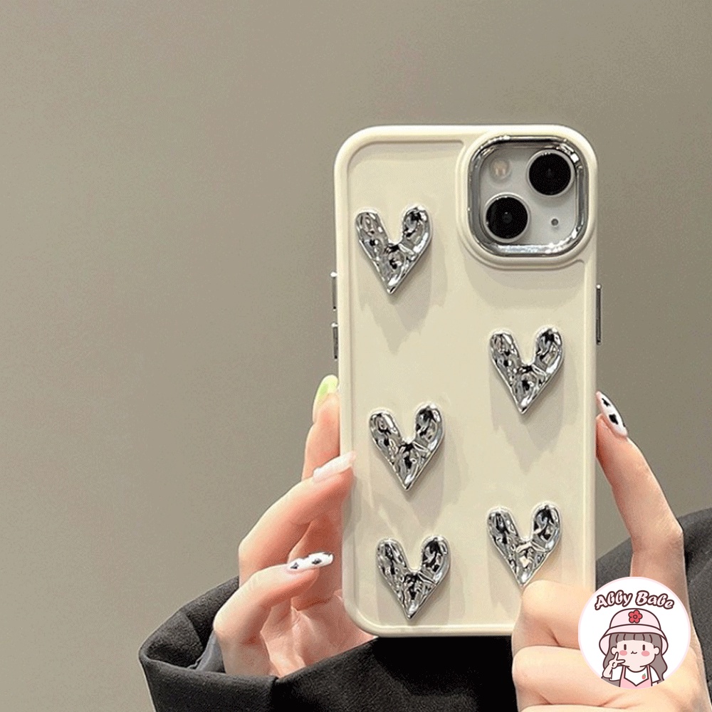 Ốp Điện Thoại TPU Dẻo Tráng Gương Họa Tiết Trái Tim Mạ Bạc Bóng Cho IPhone 14 Pro Max 11 12 11 Pro Max
