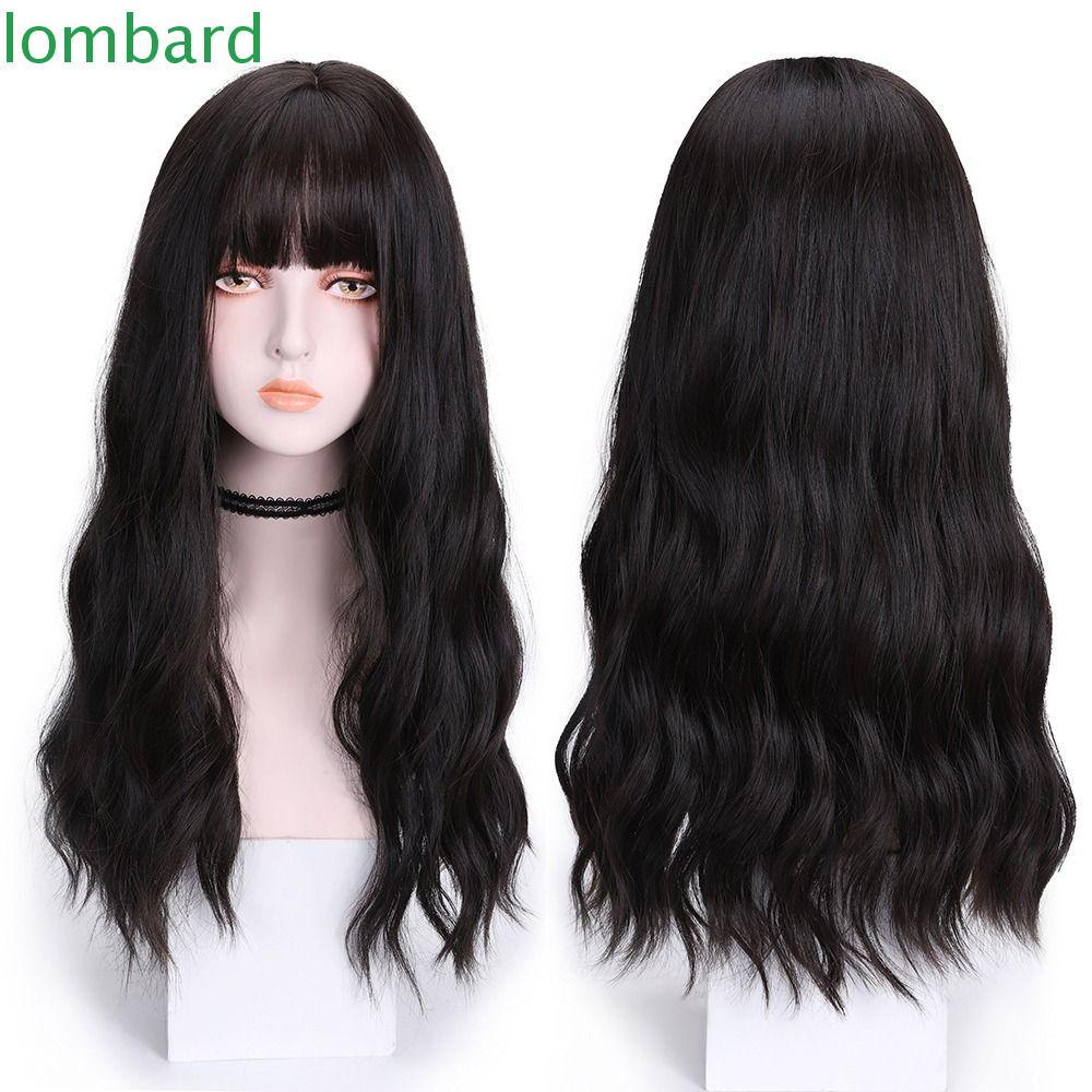 Mái Tóc Giả Dài Gợn Sóng Màu Hồng Bằng Sợi Tổng Hợp Dễ Thương Chất Lượng Cao