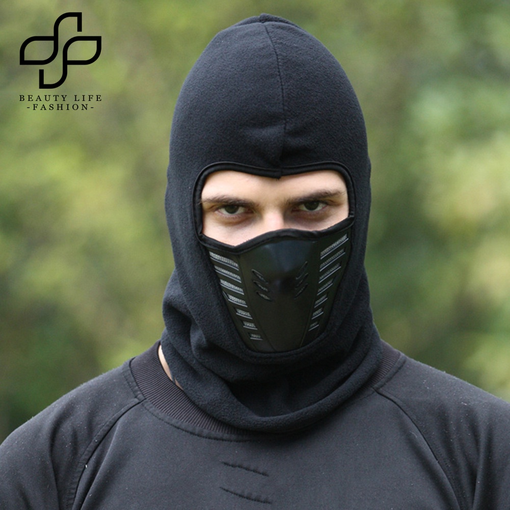 Mũ Balaclava Bảo Vệ Toàn Diện Màu Trơn Chống Bụi Chống Nước Bọt