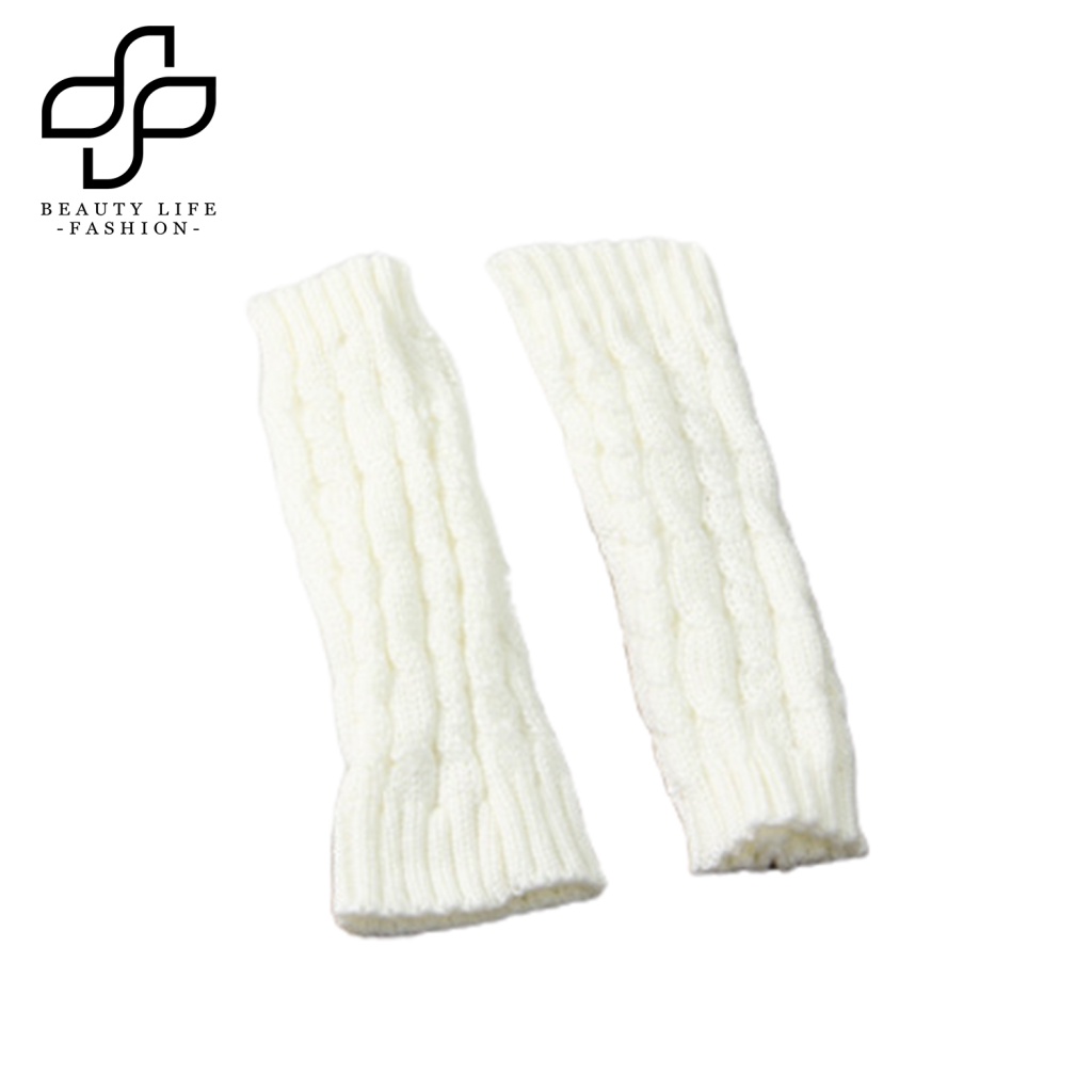 Găng Tay Len Dài Hở Ngón Dày Dặn Giữ Ấm Mùa Đông Cho Nam Và Nữ