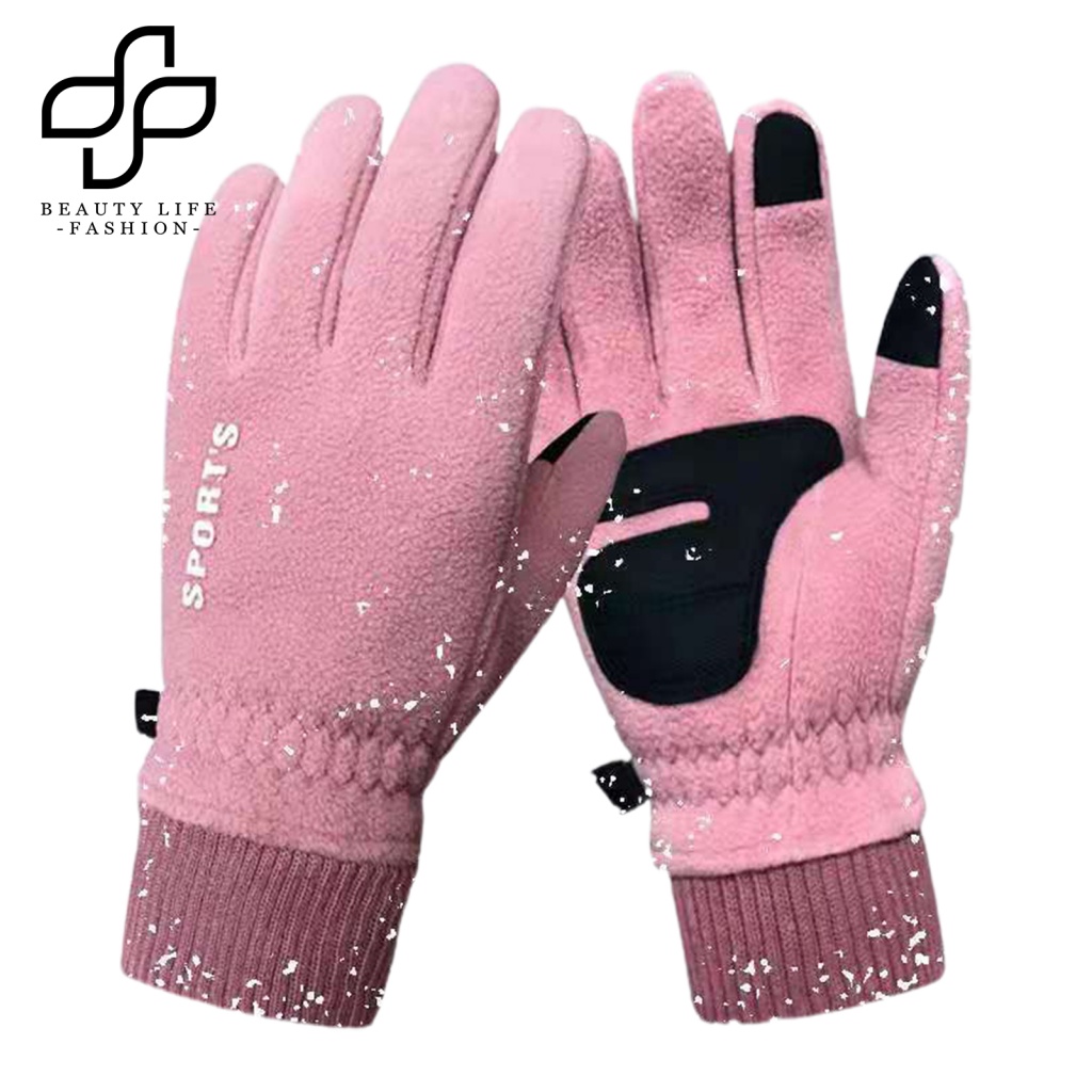 1 Đôi Găng Tay Mùa Đông Vải Lông Cừu Chống Mòn Có Thể Chạm Màn Hình Cảm Ứng Thân Thiện Với Da