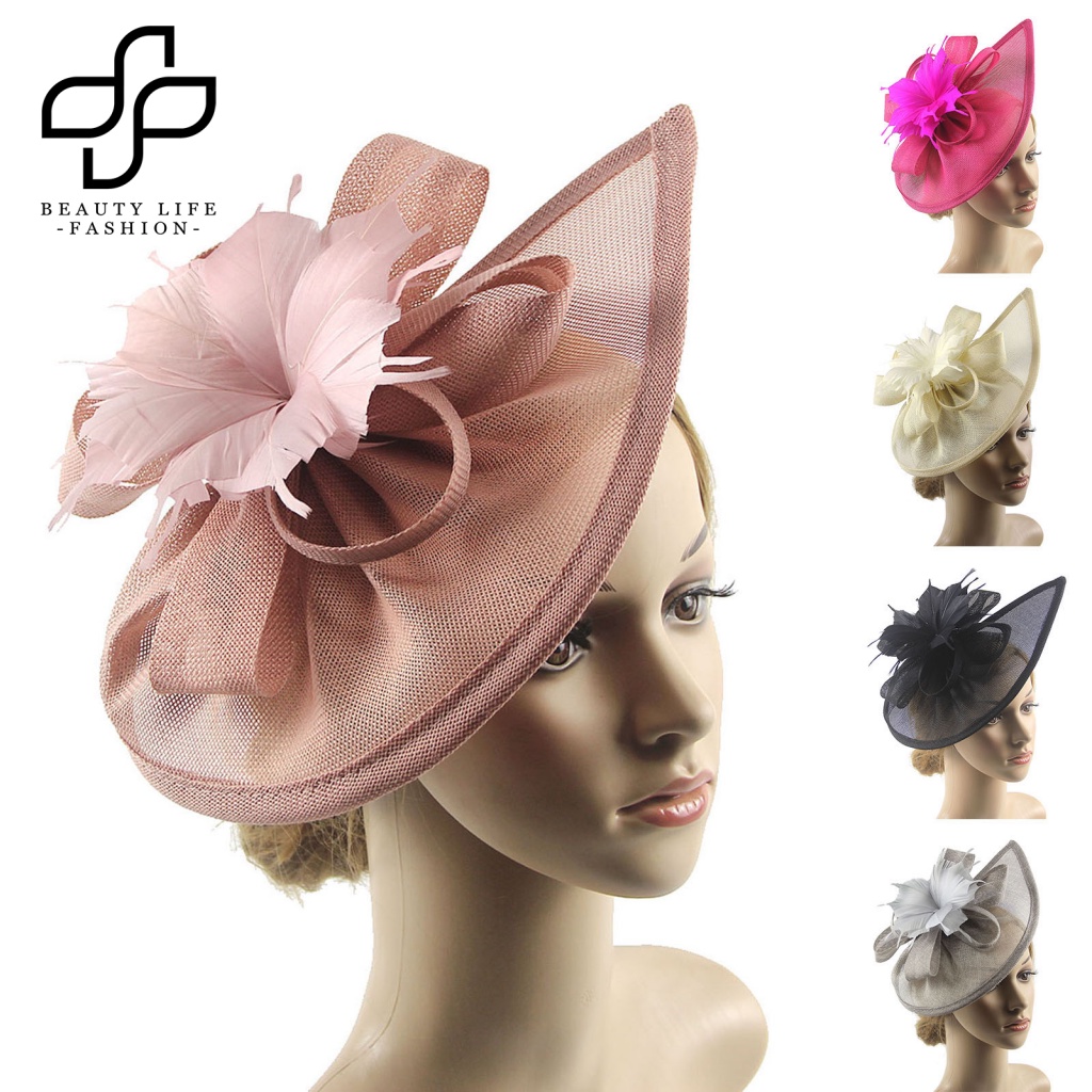 Mũ Lưới Phối Hoa Và Lông Vũ Đa Năng Phong Cách Vintage Cho Tiệc Cocktail