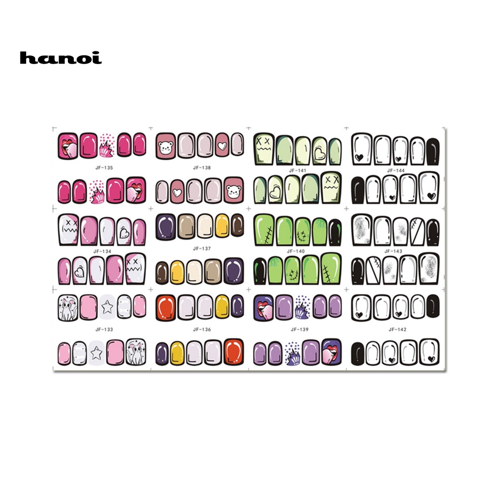 Miếng Dán Trang Trí Móng Tay Tự Dính Không Phai Họa Tiết Hoạt Hình Graffiti 3D DIY