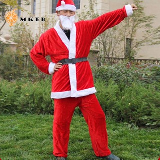 Bộ trang phục ông già Noel MKEB DOREEN có thắt lưng dễ thương cho nam hóa trang trong dự tiệc/ màu trắng và đỏ
