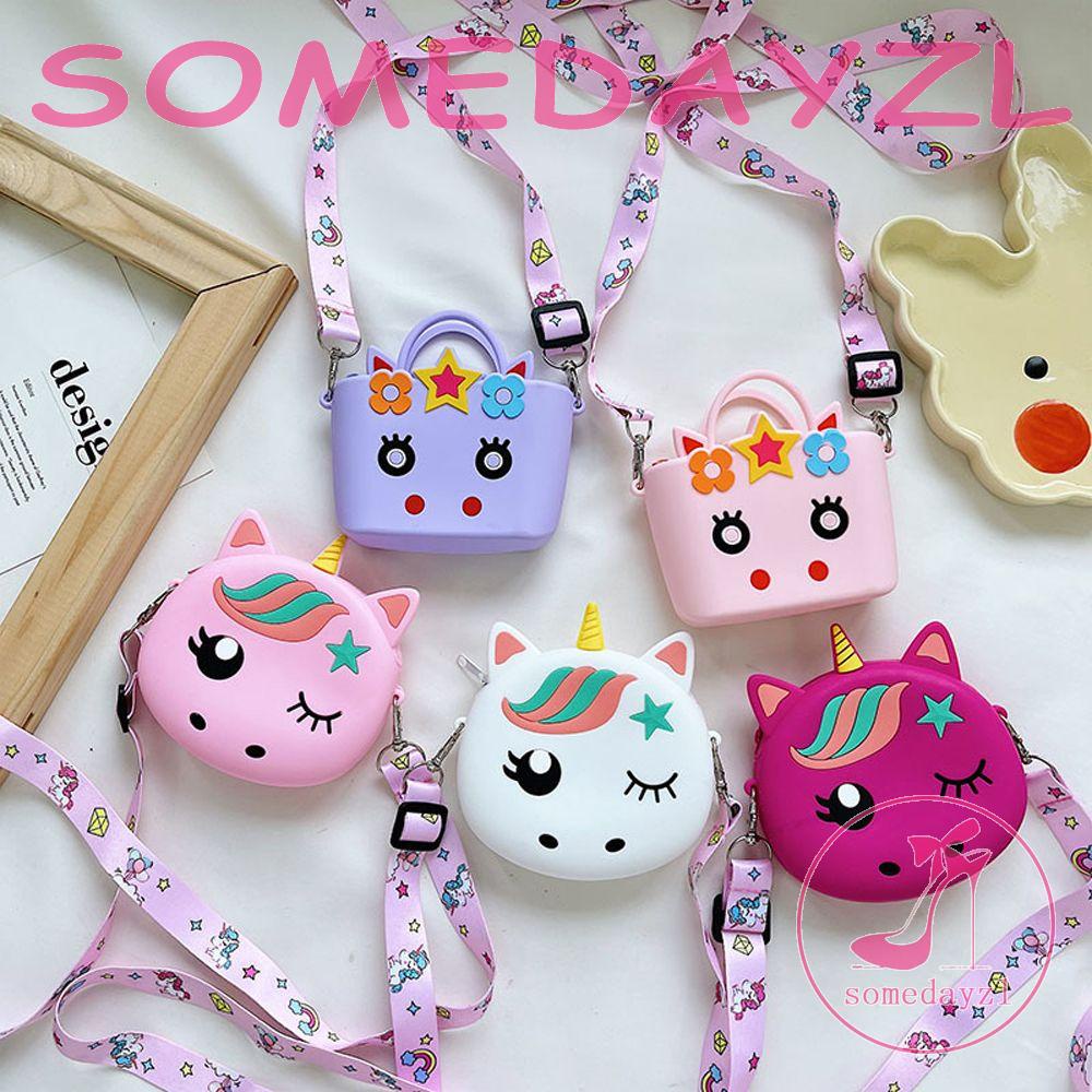 Túi Đeo Vai Bằng Silicone Họa Tiết Hoa / Kỳ Lân / Ngôi Sao Tinh Tế Thời Trang Cho