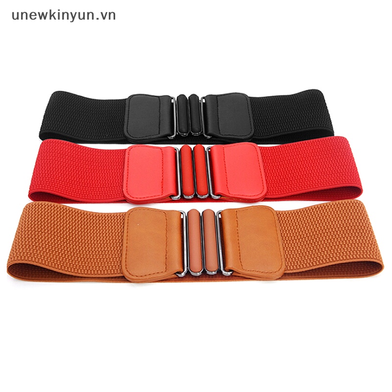 Thắt Lưng Co Giãn Bản Rộng Phối Khóa Thời Trang Cho Nữ