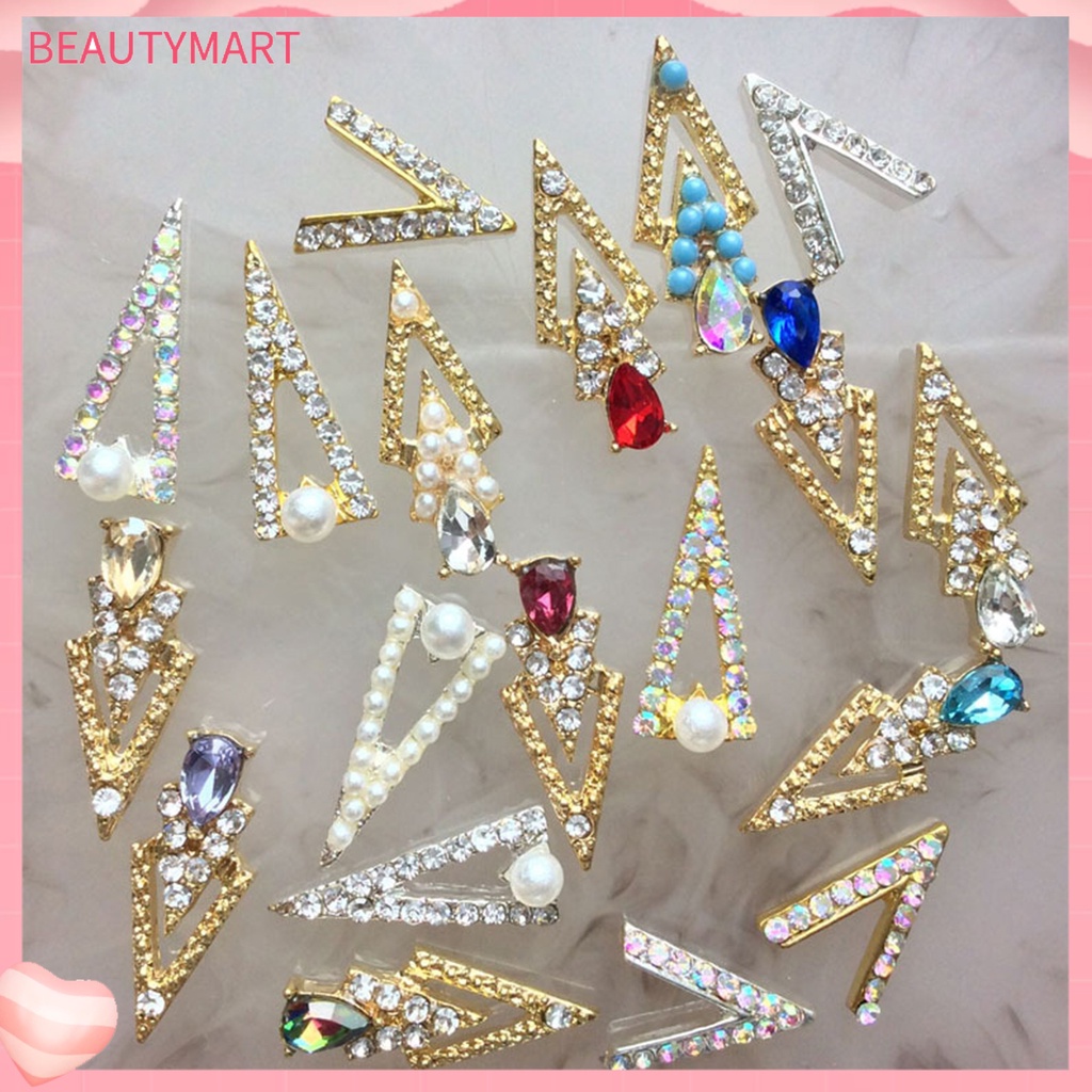 Bộ 20 Hạt Kim Cương Giả Hình Chữ V Trang Trí Móng Tay DIY