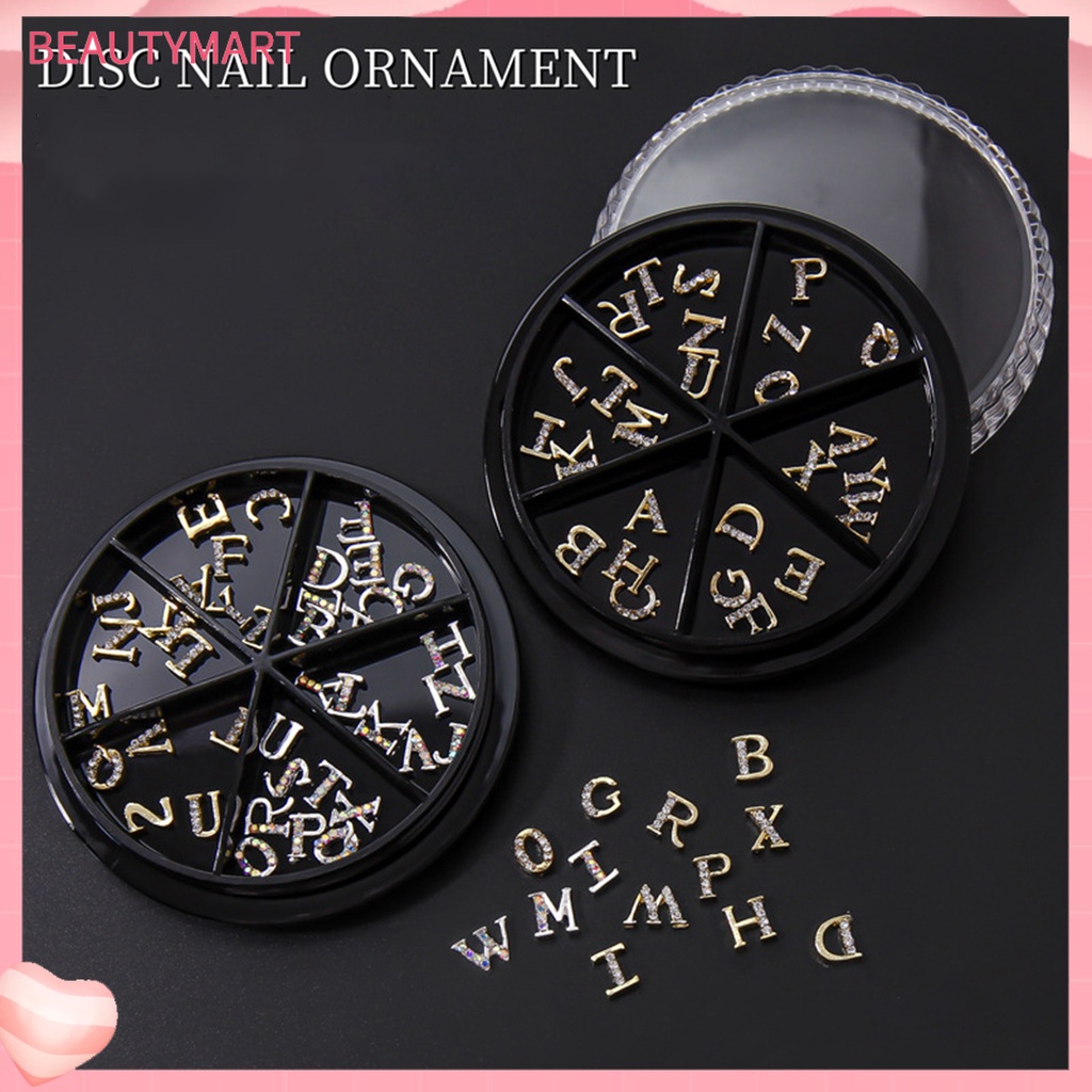 Set 26 Đinh Tán Chữ Tiếng Anh Đính Đá Trang Trí Móng Tay Chống Mài Mòn Dễ Dàng Tẩy Rửa Cho Salon