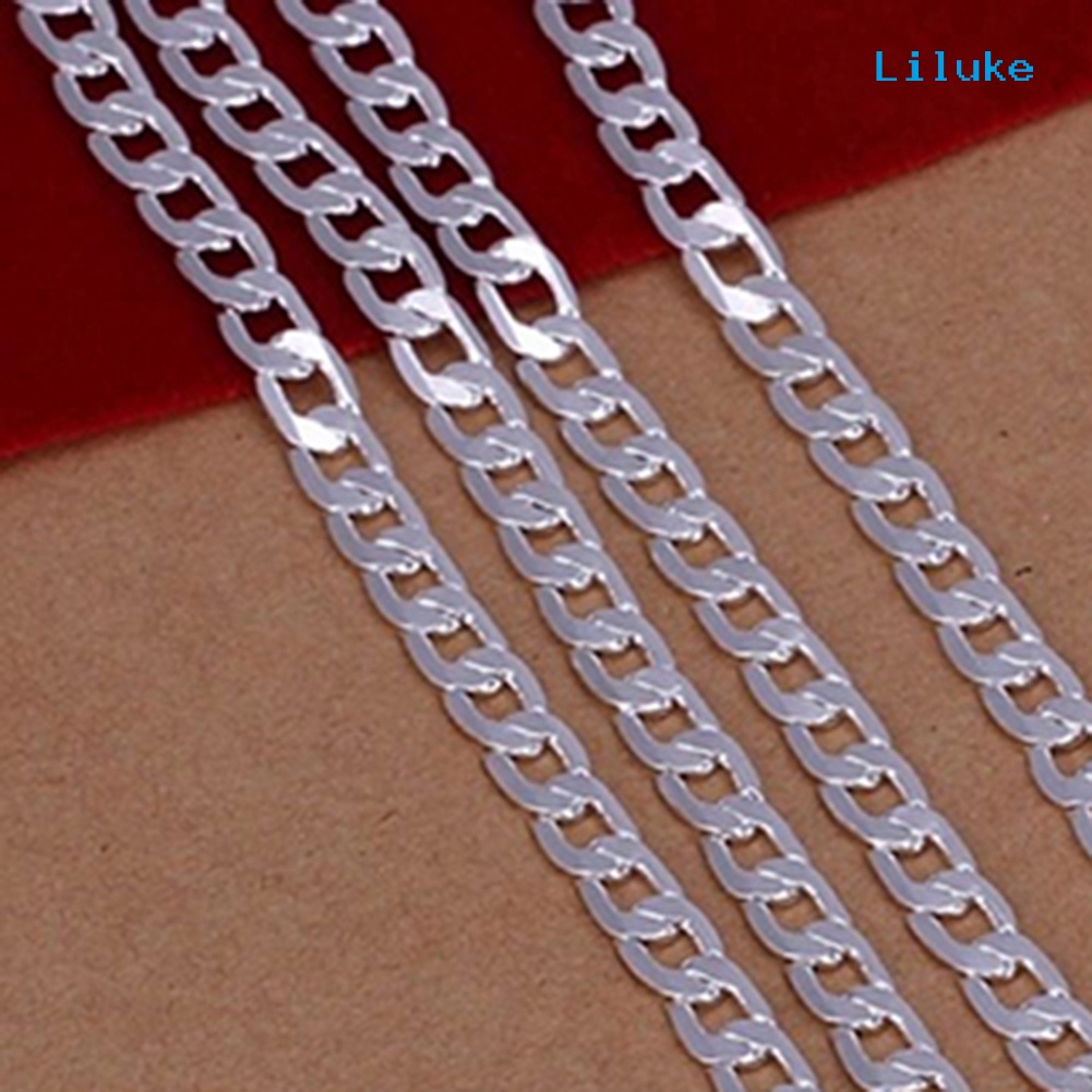 Vòng cổ Hợp Kim Mạ Bạc Bản Dẹt 4mm Thời Trang