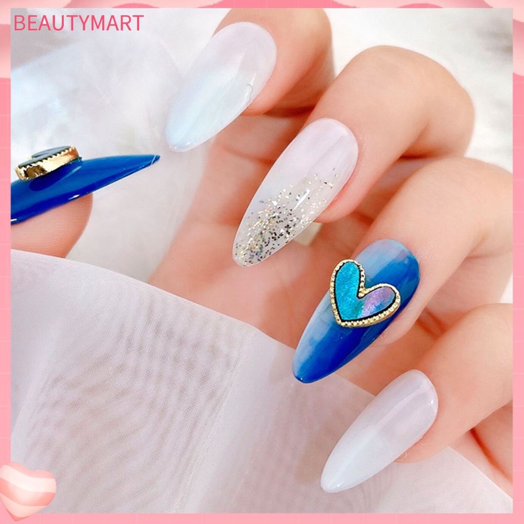 Set 10 Phụ Kiện Trang Trí Móng Tay Tạo Hiệu Ứng 3D Trái Tim Sang Trọng Cho Salon