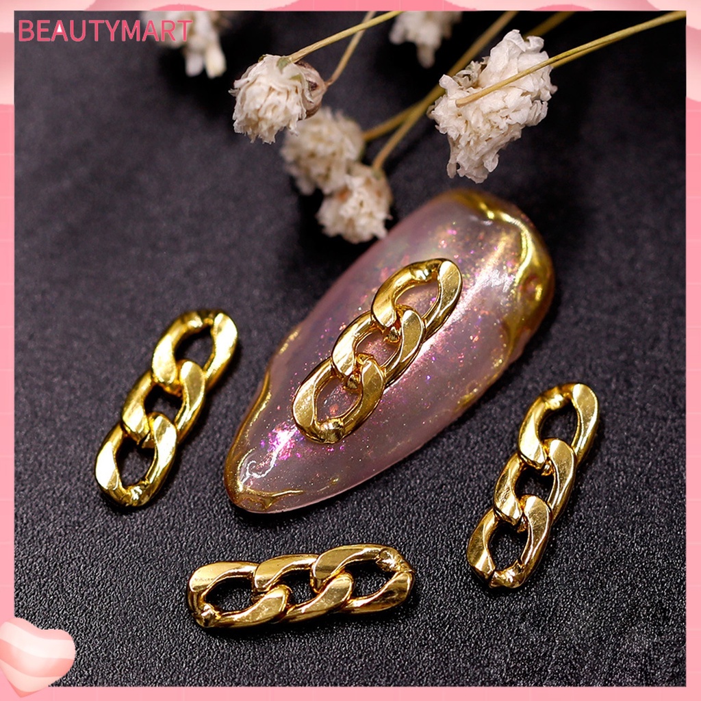 Set 10 Phụ Kiện Trang Trí Móng Tay 3D Bằng Kim Loại Chống Rỉ Màu Sắc Sống Động