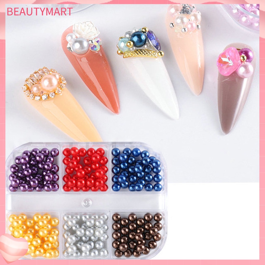 1 Hộp Hạt Ngọc Trai 3D Bằng ABS Dùng Trang Trí Móng Tay Nghệ Thuật