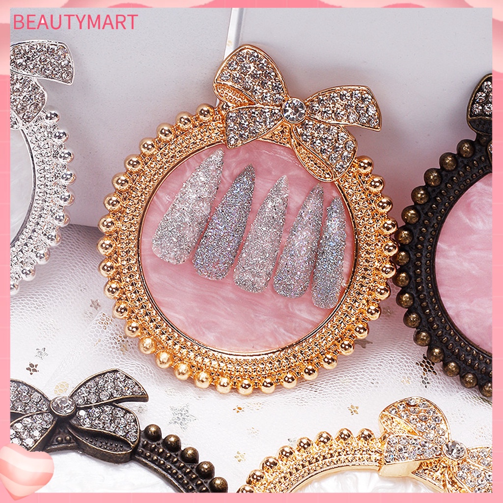 Khay Đứng Trưng Bày Lọ Sơn Móng Tay Hình Nơ Đính Kim Cương Giả Phong Cách Retro