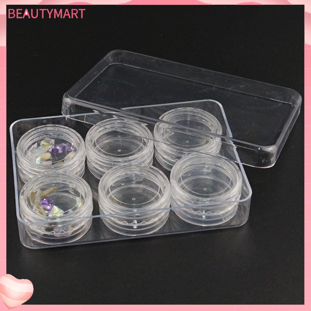 Hộp Mini 6 Ngăn Đựng Hạt / Trang Sức / Móng Tay Tiện Dụng