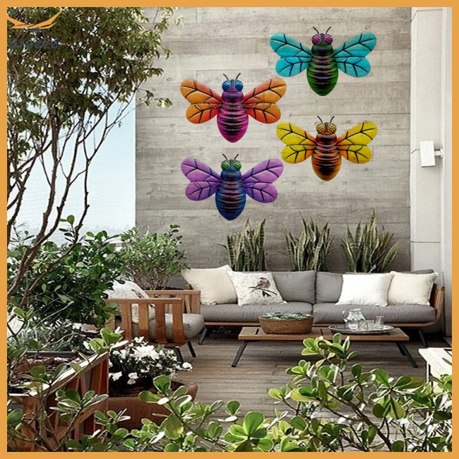 Set 4 Phụ Kiện Treo Tường Trang Trí Hình Con Ruồi 3d Trọng Lượng Nhẹ Dành Cho Vườn Nhà