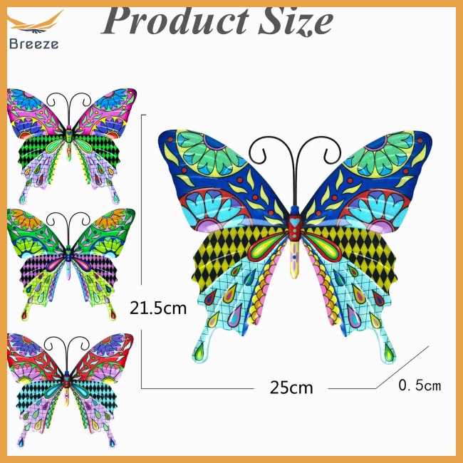Set 4 Bươm Bướm 3d Nhiều Màu Treo Tường Trang Trí Sân Vườn