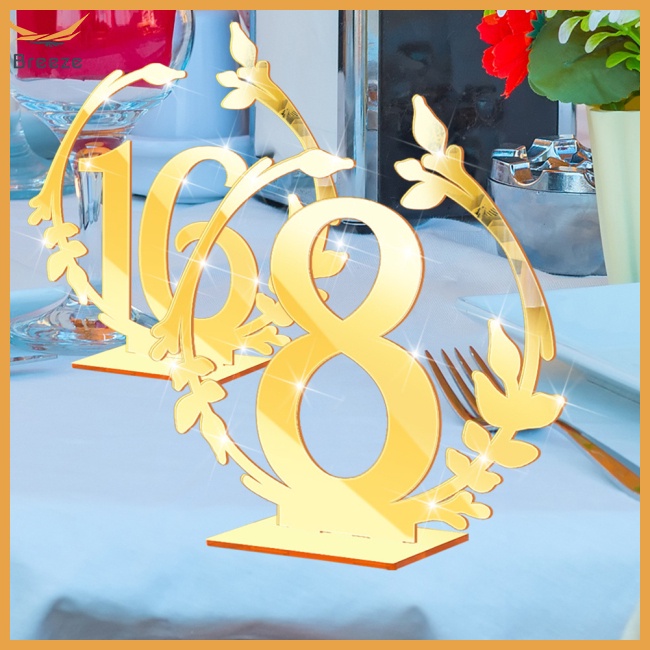 Bộ Thẻ Số Từ 1-20 Bằng Acrylic Trang Trí Bàn Tiệc Cưới