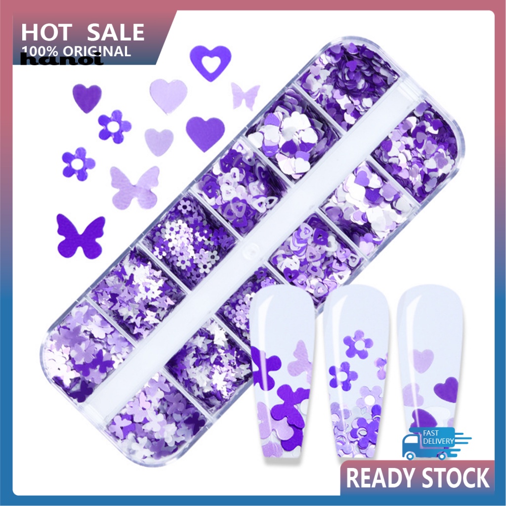 Hộp 12 Ngăn Đựng Phụ Kiện Trang Trí Móng Tay Cho Bé