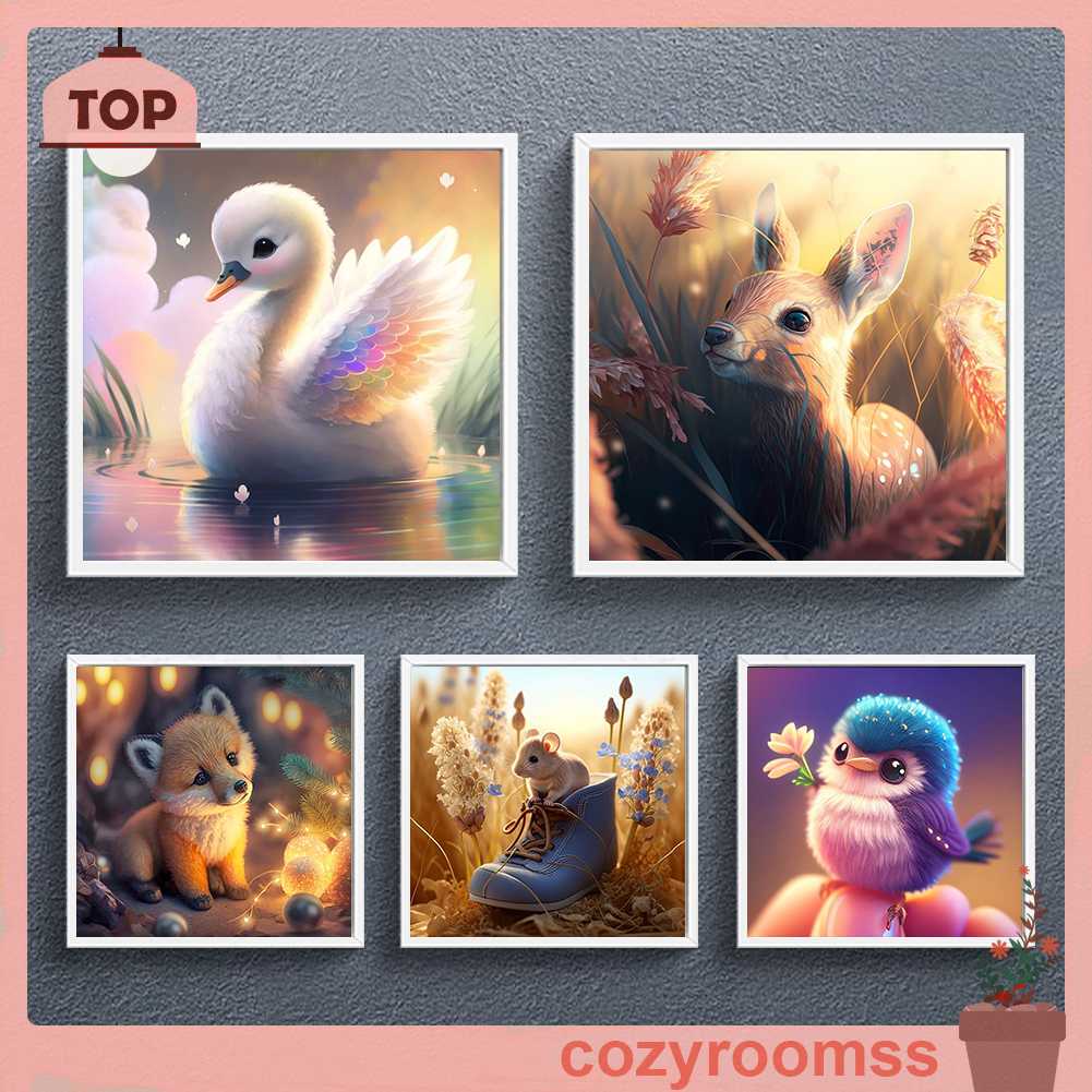 Tranh Đính Đá Kim Cương Toàn Bộ 5D DIY Hình Vẽ Động Vật