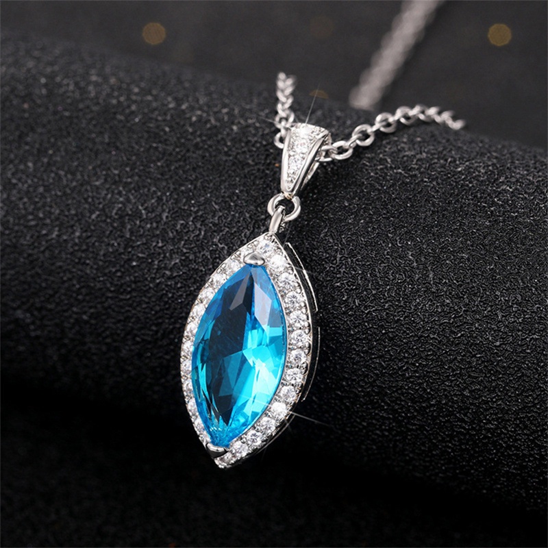 Ygt Vòng cổ Đính Đá Zircon Màu Xanh Da Trời Thời Trang Sang Trọng Dành Cho Nữ