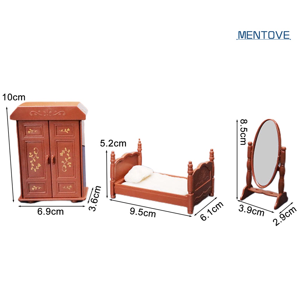 1 Set Đồ Gia Dụng Bằng Nhựa Dễ Thương Cho Nhà Búp Bê