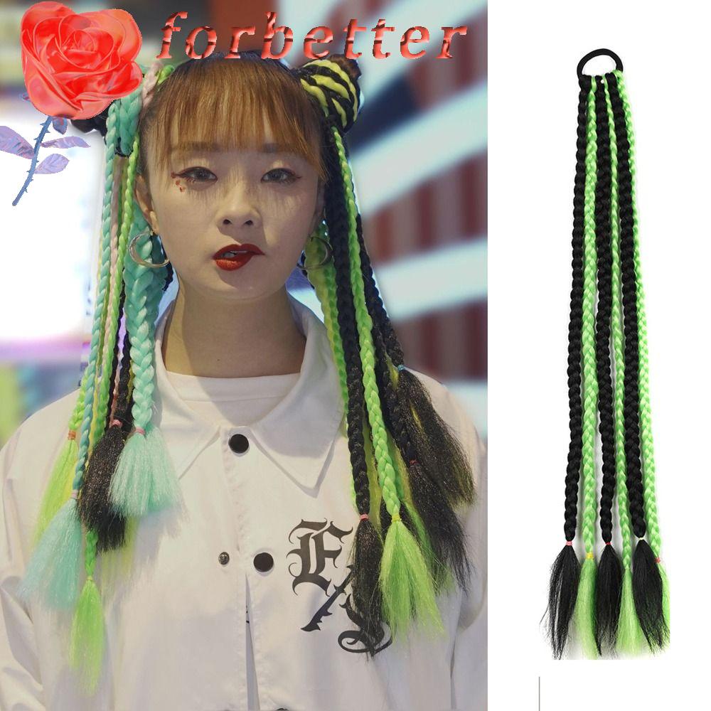 Tóc Giả Thắt Bím Đuôi Ngựa Màu Sắc Gradient Phát Sáng Dành Cho Trẻ Em