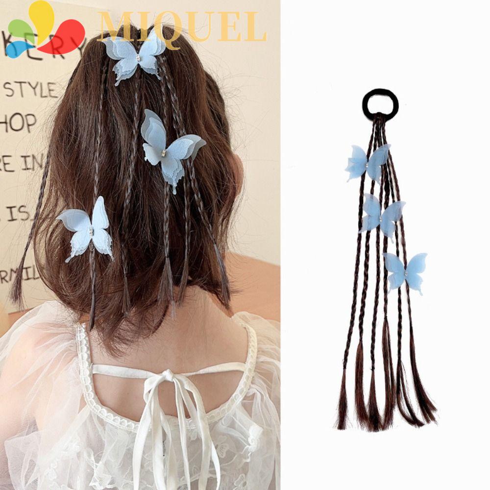 Tóc Giả Thắt Bím Bằng Cao Su Tự Nhiên Dễ Thương Dành Cho Bé Gái