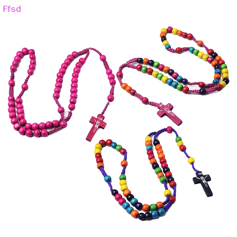 Vòng cổ Chuỗi Hạt Mặt Thánh Giá Bằng Hạt Màu Công Giáo Cho Nam Và Nữ