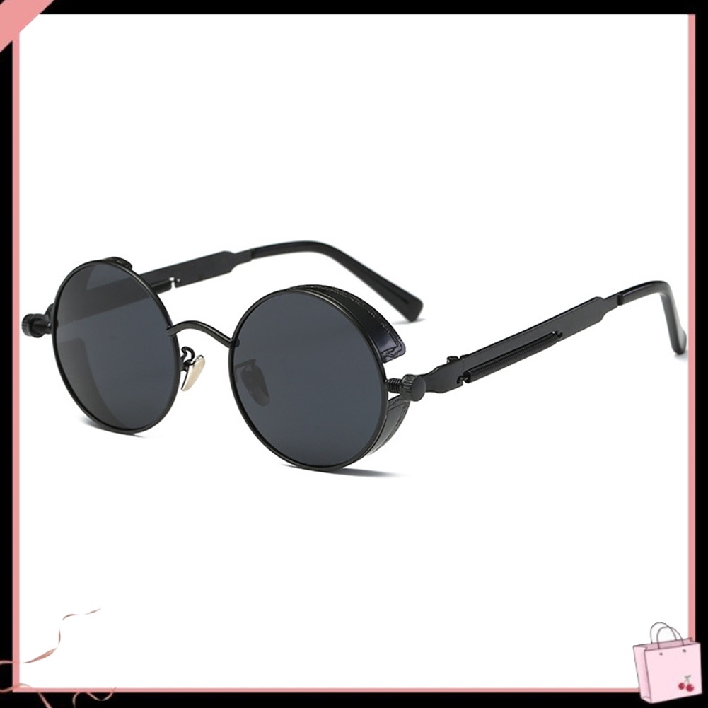 Kính Mát Tròn Gọng Kim Loại Chống Tia UV400 Phong Cách Steampunk Cổ Điển Dành Cho Nam Và Nữ