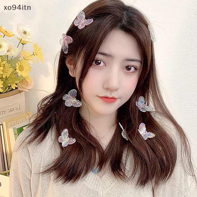 Set 5 Kẹp Tóc Hình Trái Tim / Bướm Thời Trang Cho Nữ