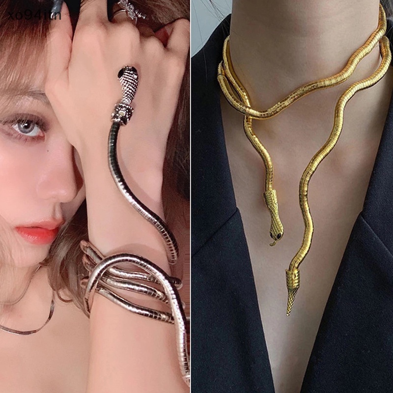 Tn Vòng Cổ Choker Dạng Rắn Phong Cách Punk Gothic Có Thể Điều Chỉnh Đa Năng Cho Nữ n