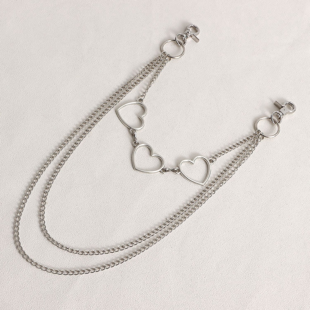 Dây Xích Thép Hình Trái Tim Trang Trí Quần Phong Cách Hip Hop Thời Trang Mùa Hè Cho Nữ