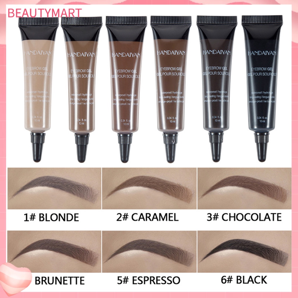 Gel Xăm Lông Mày beautymart 10ml Chống Nước Không Phai Màu Kèm Cọ Trang Điểm Cho Nữ