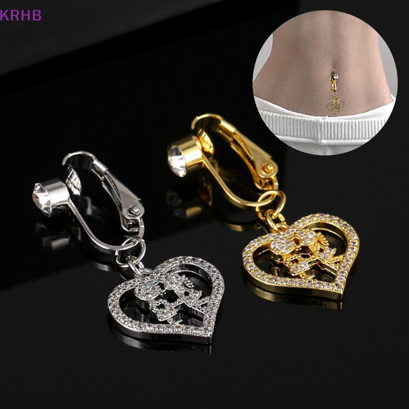 Khuyên Rốn Hình Trái Tim Đính Đá Nhân Tạo Thời Trang Mới