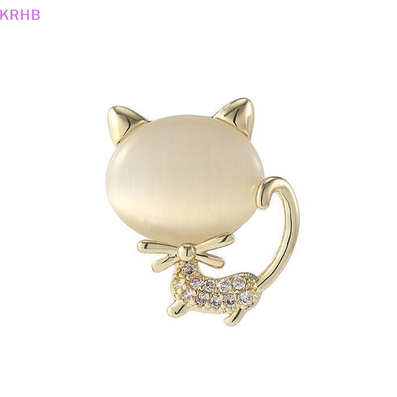 Ghim Cài Áo Hình Mèo Đính Đá Pha Lê Sáng Tạo Dễ Thương Dành Cho Nữ Mới