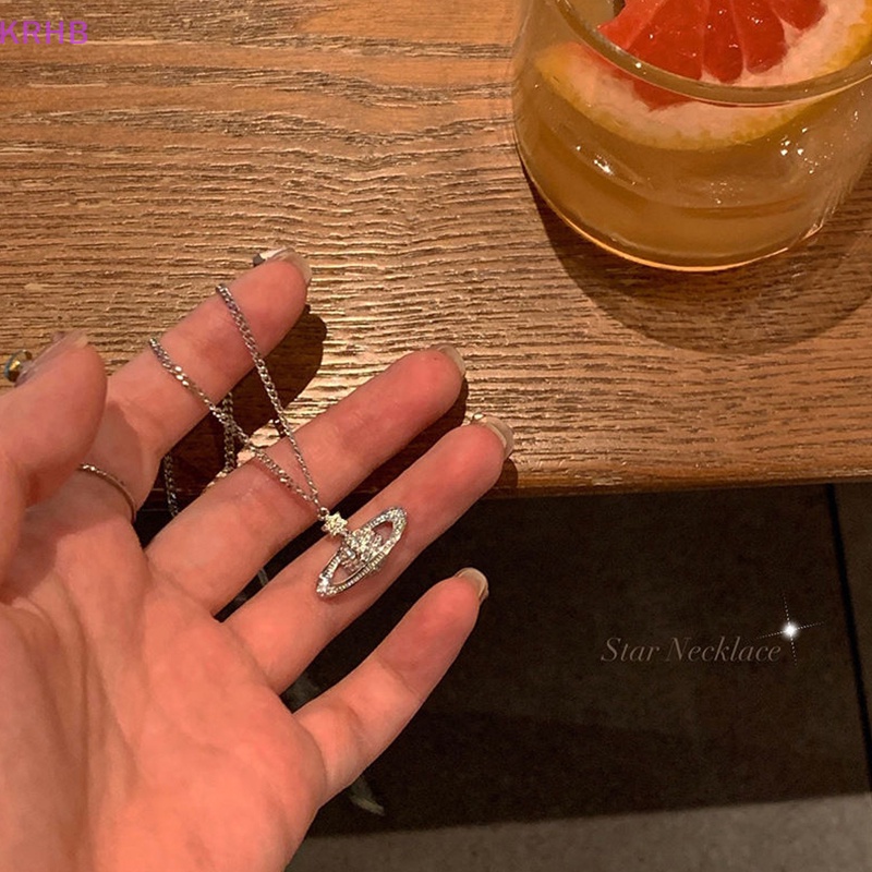 Krhb Vòng cổ Thép Titan Mặt Hình Hành Tinh Ánh Sáng Nâng Cao Thời Trang Cá Tính Cho Nữ Mới