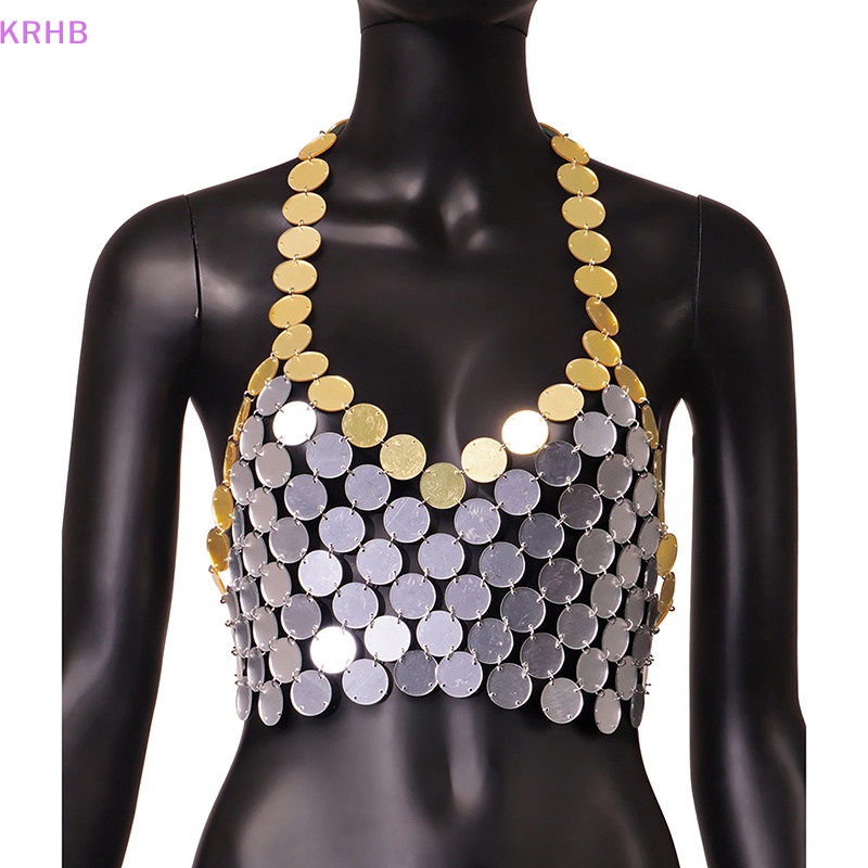 Krhb Áo Ngực Đính Kim Sa Lấp Lánh Khoét Cổ Chữ V Khoét Sâu Phong Cách Gợi Cảm Đi Hộp Đêm Mới