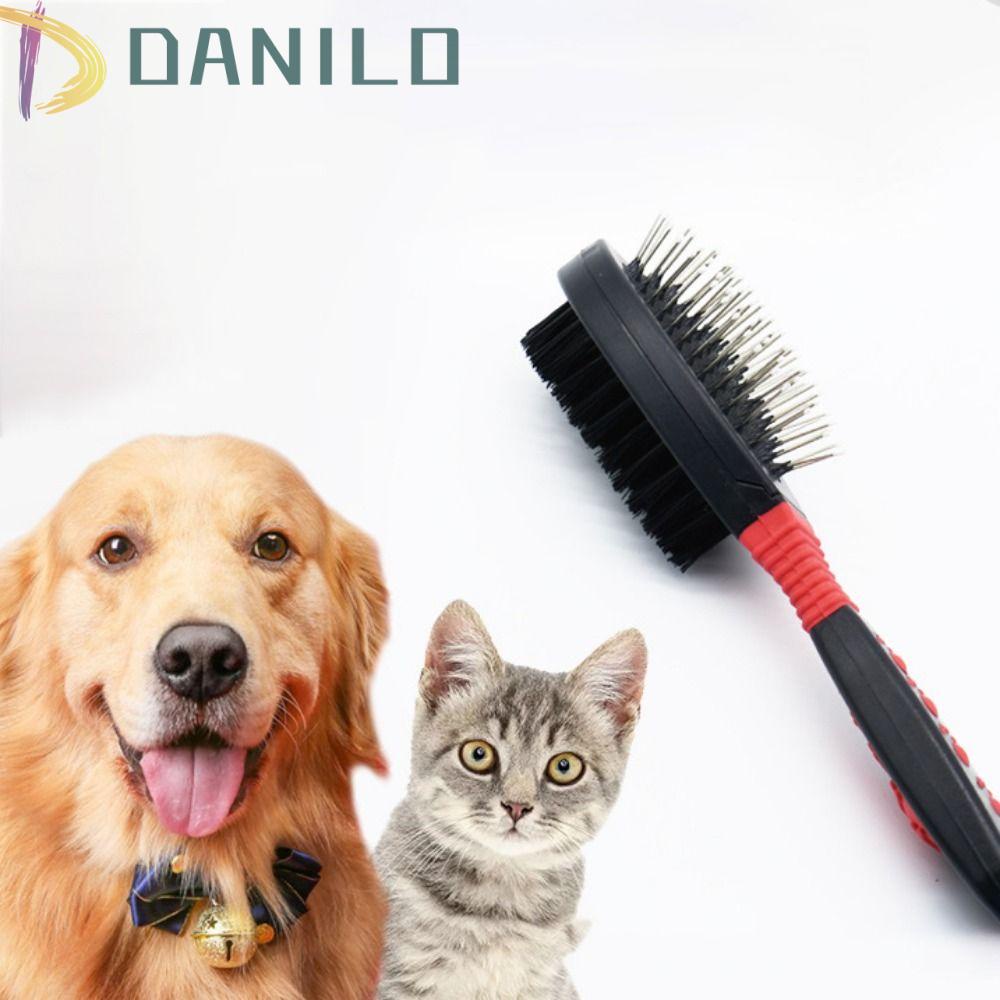 Lược Chải Lông Massage Hai Mặt Tay Cầm Bằng Nhựa Kích Thước Nhỏ Gọn Dành Cho Thú Cưng DANILO 2023