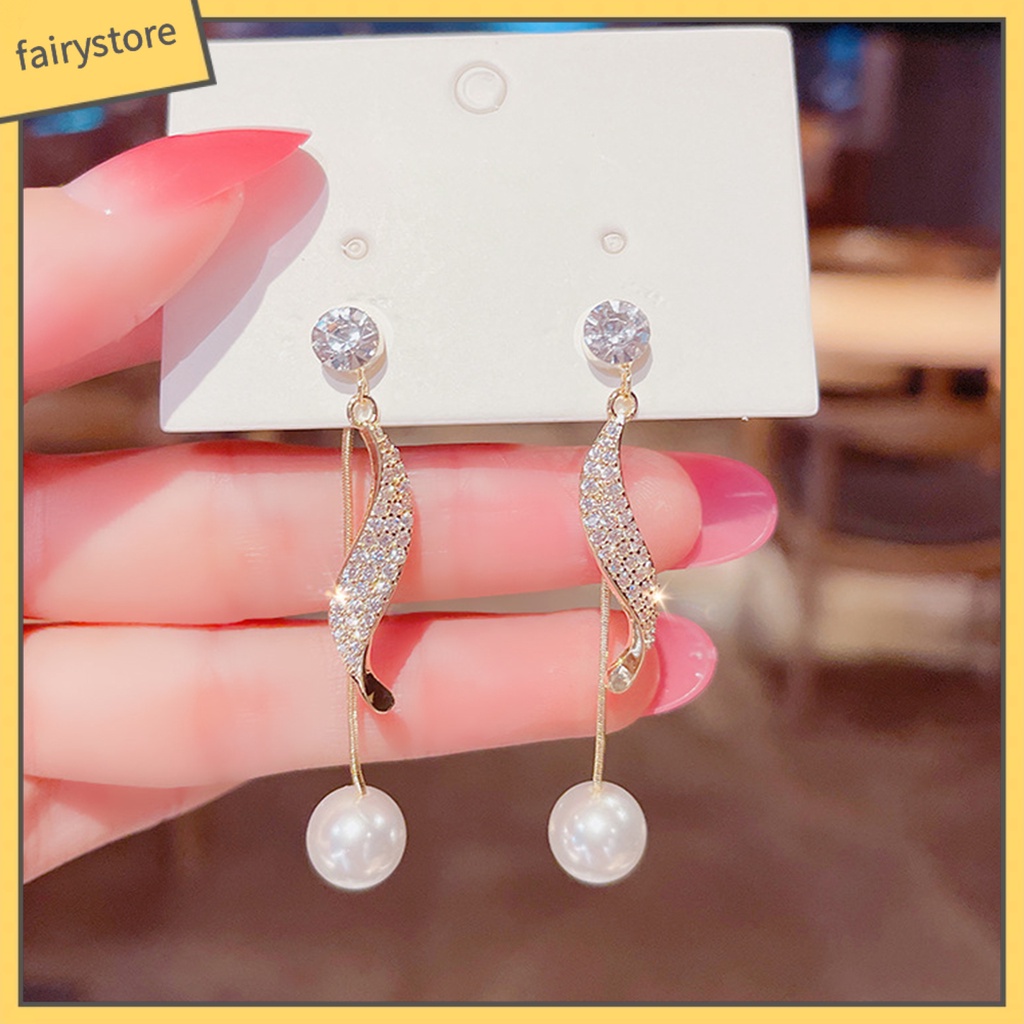 1 Đôi Bông Tai Tua Rua Đính Đá Lấp Lánh Dành Cho Nữ