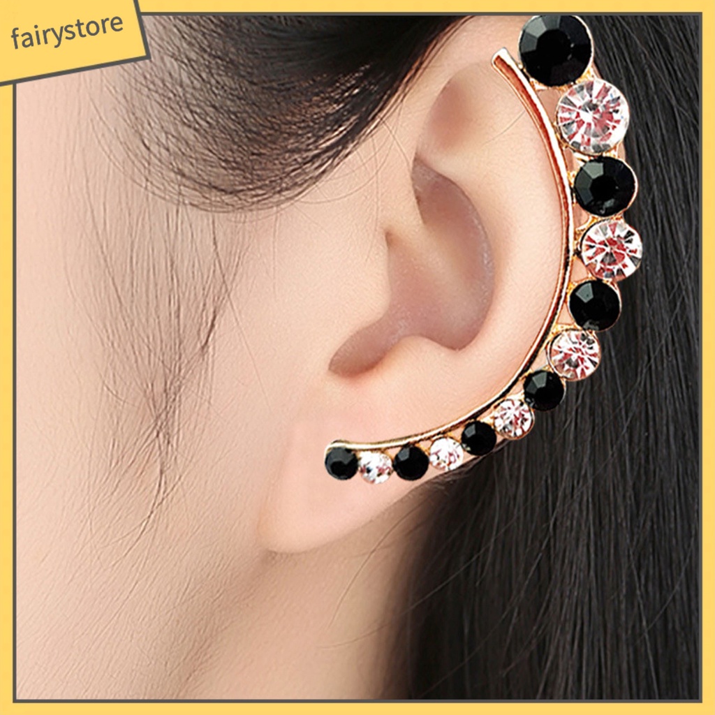 1 Đôi Bông Tai Đính Đá Sáng Tạo Màu Sắc Tương Phản Dành Cho Nữ