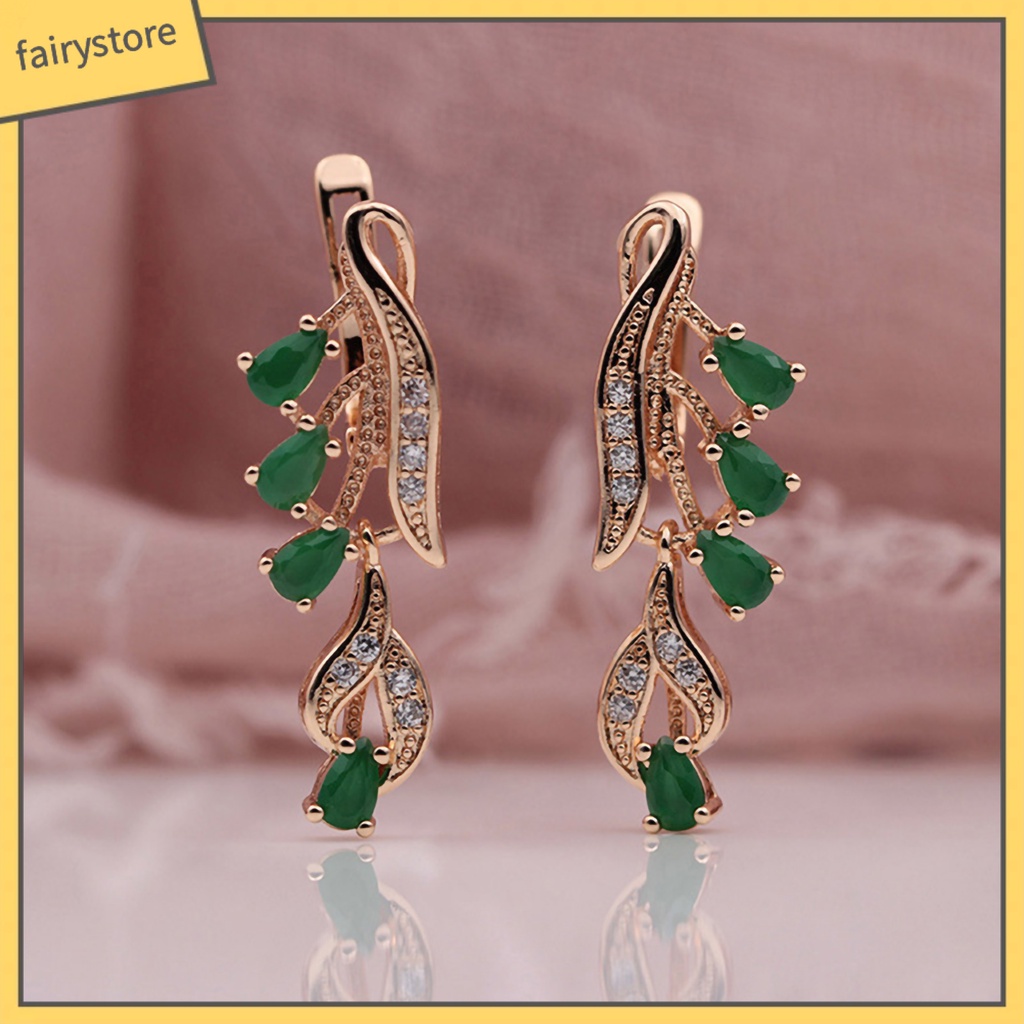 [FRO] Bông Tai Dài Đính Kim Cương Giả Bằng Đồng Trang Trí Hàng Ngày Cuộc Sống Hàng Ngày