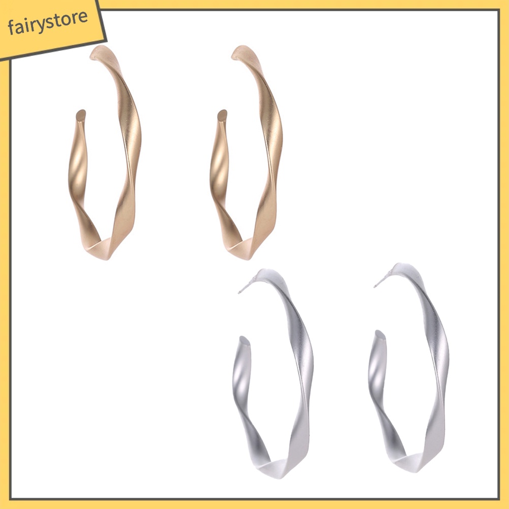 Set 2 Đôi Bông Tai Dạng Vòng Tròn Thời Trang Dành Cho Nữ